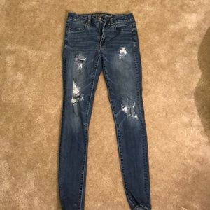 American Eagle ripped super stretch jeans